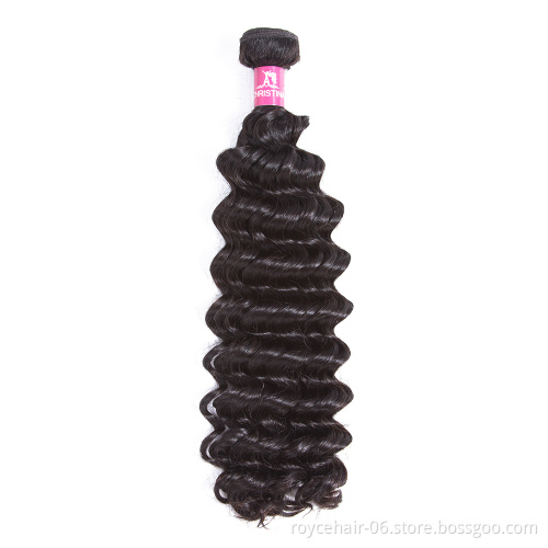 Brazilian Raw Hair Natural Deep Wave 3 Bundles With 4x4 Lace Closure Human Hair Extension Online Order